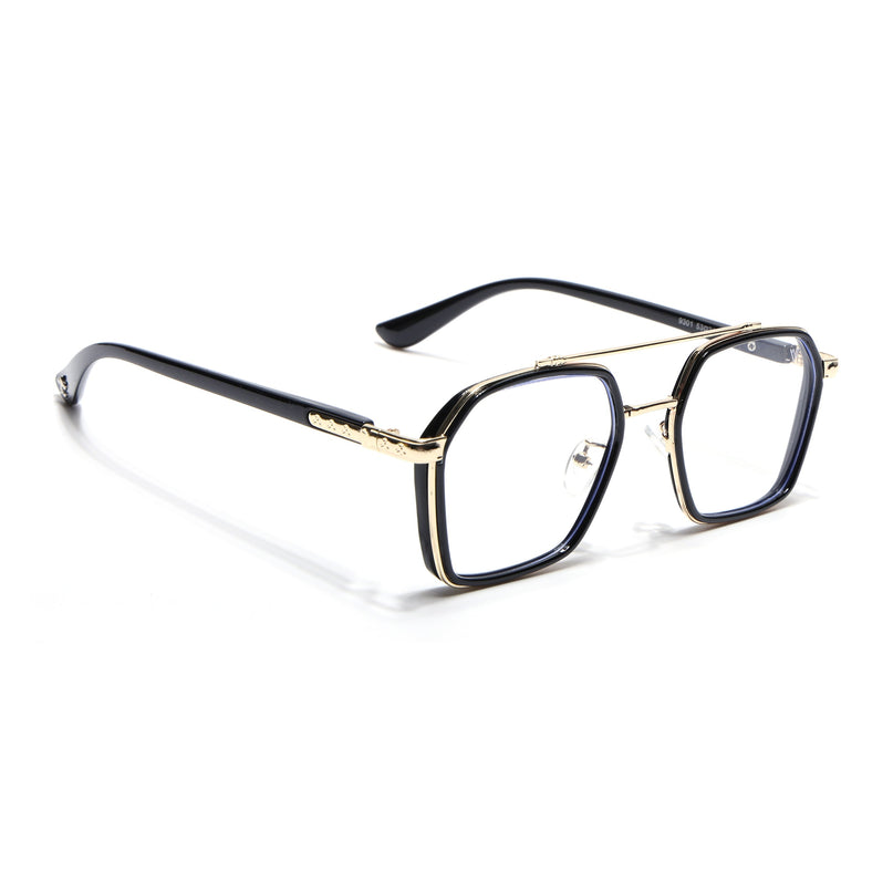Voyage Golden & Black Wayfarer Eyeglasses for Men & Women - MG5088-C1