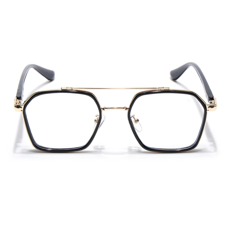 Voyage Golden & Black Wayfarer Eyeglasses for Men & Women - MG5088-C1