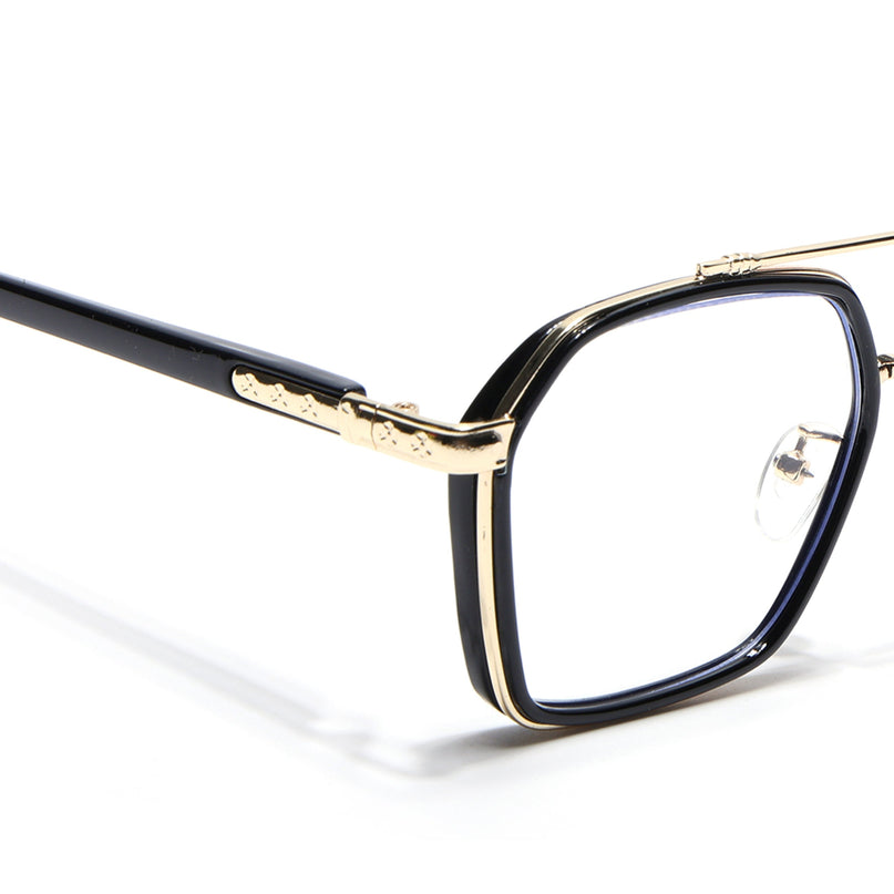 Voyage Golden & Black Wayfarer Eyeglasses for Men & Women - MG5088-C1