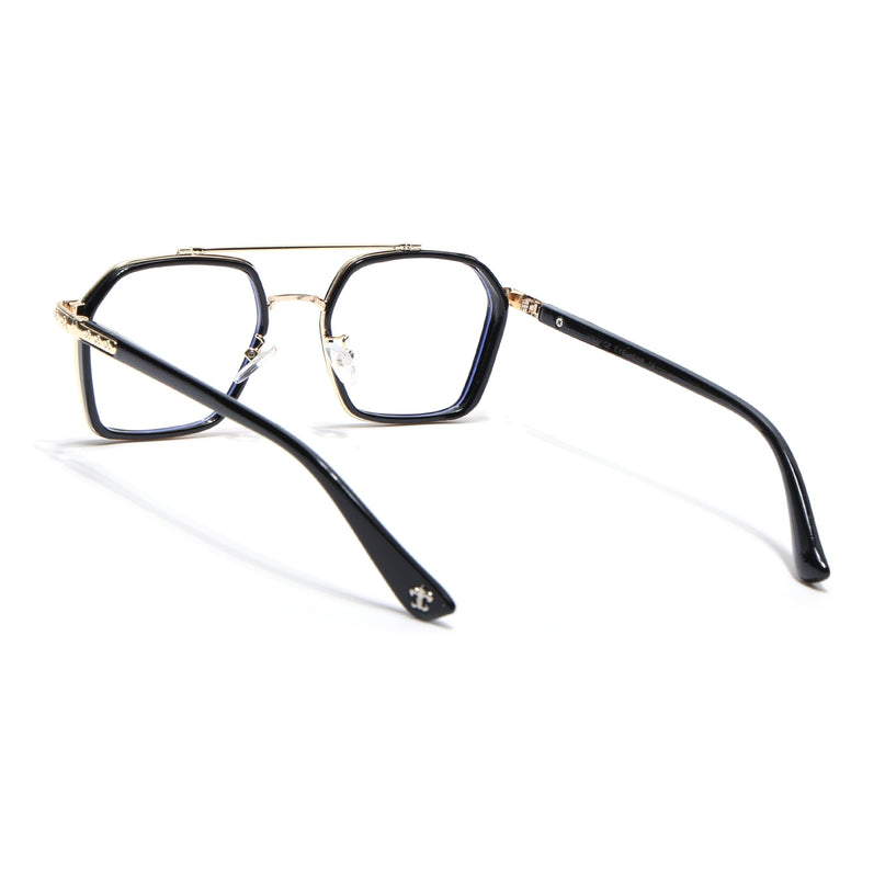 Voyage Golden & Black Wayfarer Eyeglasses for Men & Women - MG5088-C1