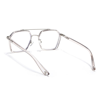 Voyage Silver & Transparent Grey Wayfarer Eyeglasses for Men & Women - MG5090-C3