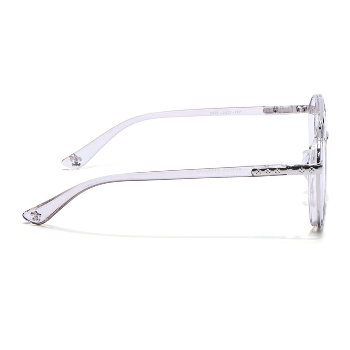 Voyage Silver & Transparent Grey Wayfarer Eyeglasses for Men & Women - MG5090-C3