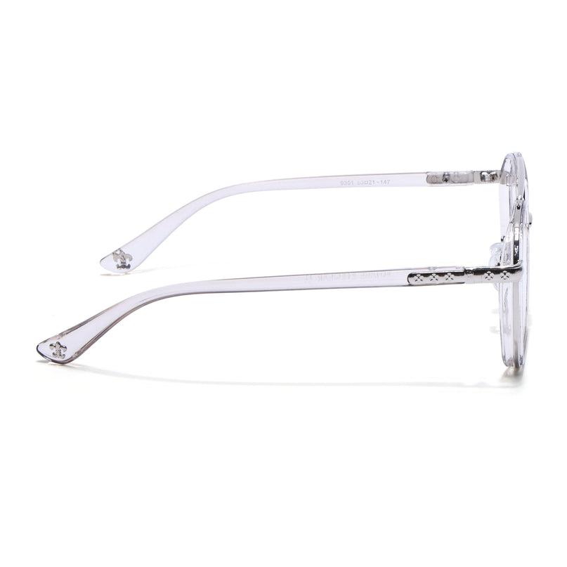 Voyage Silver & Transparent Grey Wayfarer Eyeglasses for Men & Women - MG5090-C3