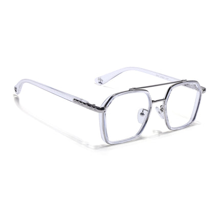 Voyage Silver & Transparent Wayfarer Eyeglasses for Men & Women - MG5091-C4