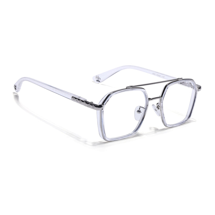 Voyage Silver & Transparent Wayfarer Eyeglasses for Men & Women - MG5091-C4