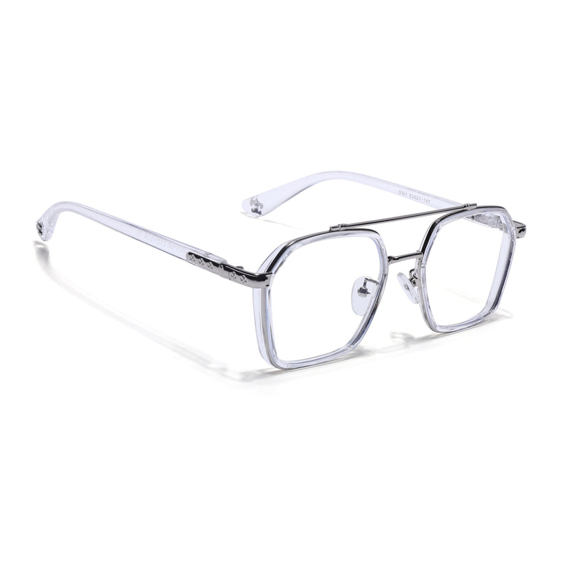 Voyage Silver & Transparent Wayfarer Eyeglasses for Men & Women - MG5091-C4