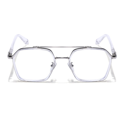 Voyage Silver & Transparent Wayfarer Eyeglasses for Men & Women - MG5091-C4
