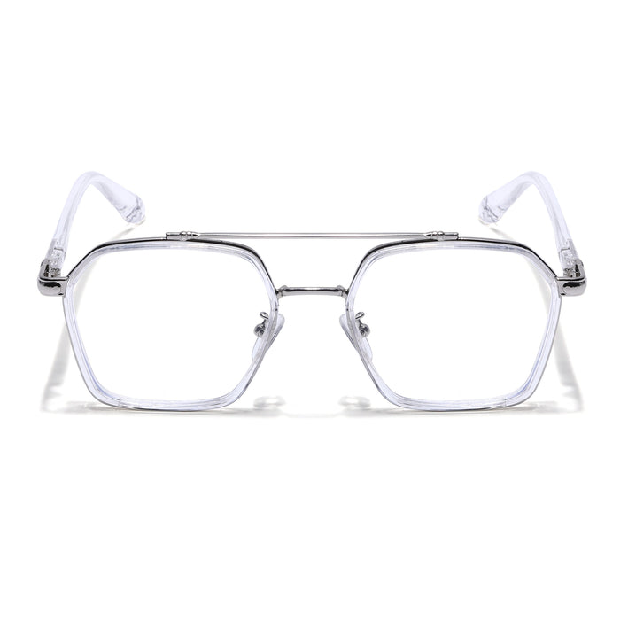 Voyage Silver & Transparent Wayfarer Eyeglasses for Men & Women - MG5091-C4