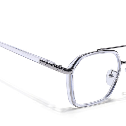 Voyage Silver & Transparent Wayfarer Eyeglasses for Men & Women - MG5091-C4