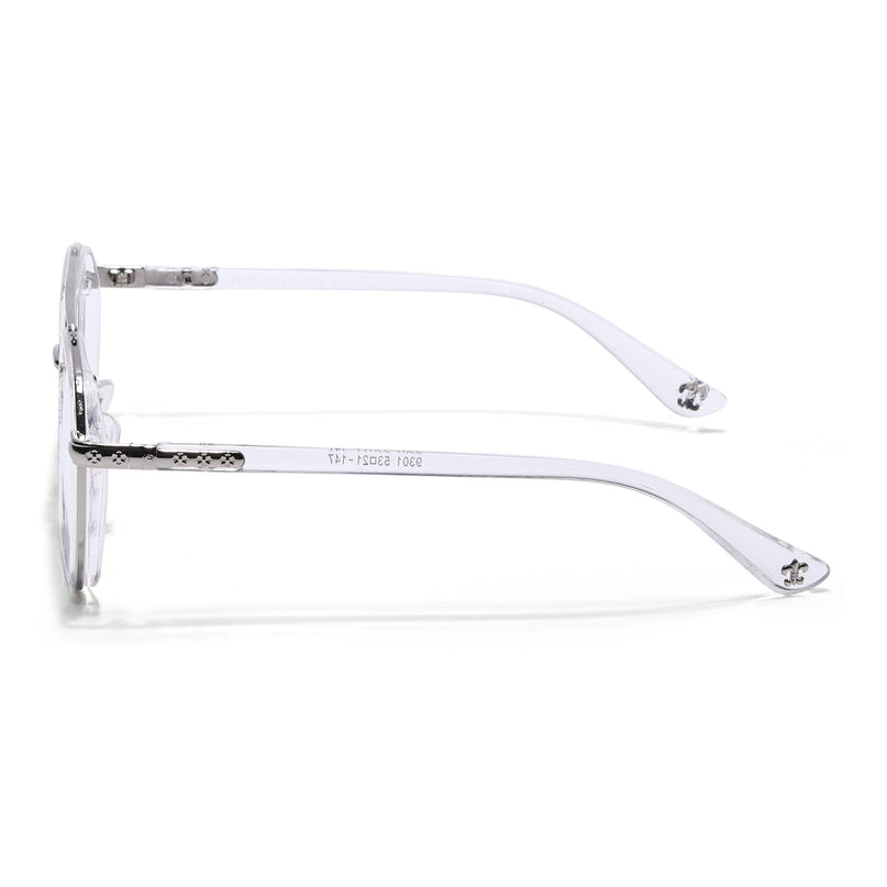 Voyage Silver & Transparent Wayfarer Eyeglasses for Men & Women - MG5091-C4