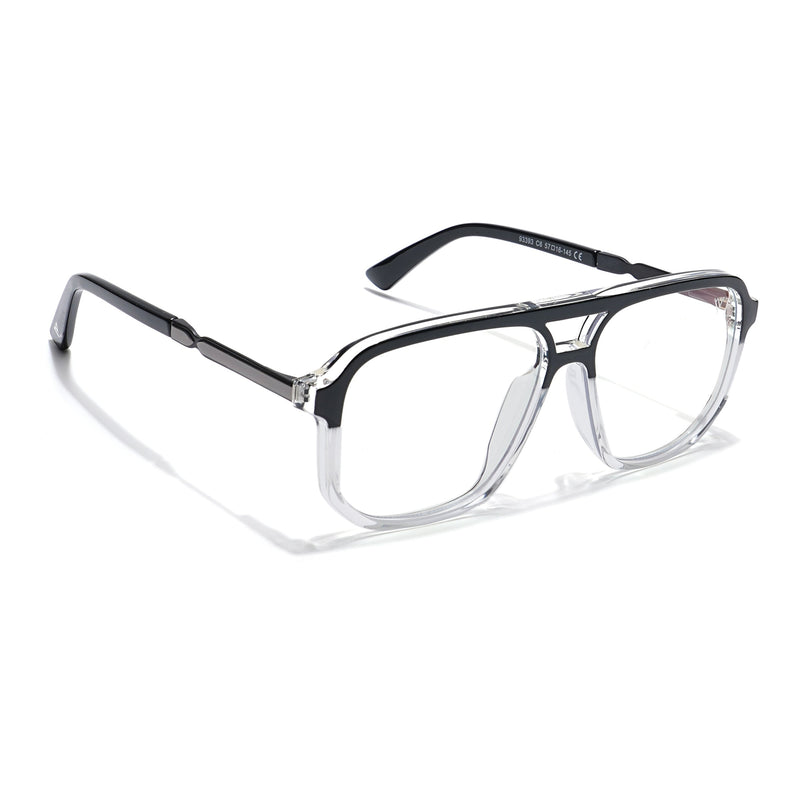 Voyage Veloura Select Black & Transparent Wayfarer Eyeglasses for Men & Women - SLMG6161-C5