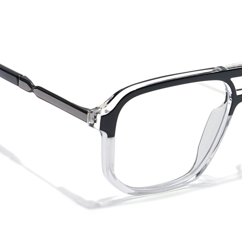 Voyage Veloura Select Black & Transparent Wayfarer Eyeglasses for Men & Women - SLMG6161-C5