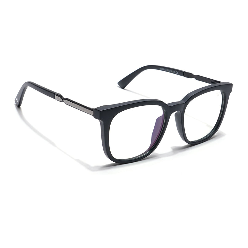 Voyage Veloura Select Matt Black Square Eyeglasses for Men & Women - SLMG6163-C1