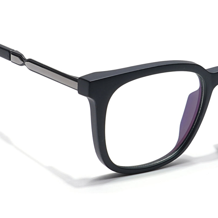 Voyage Veloura Select Matt Black Square Eyeglasses for Men & Women - SLMG6163-C1