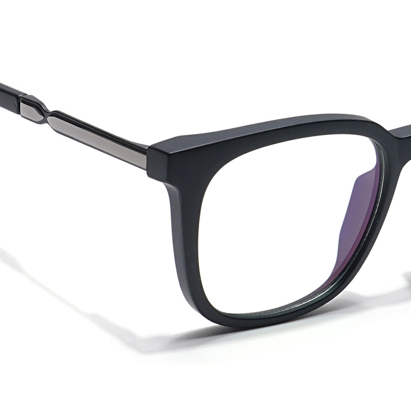 Voyage Veloura Select Matt Black Square Eyeglasses for Men & Women - SLMG6163-C1