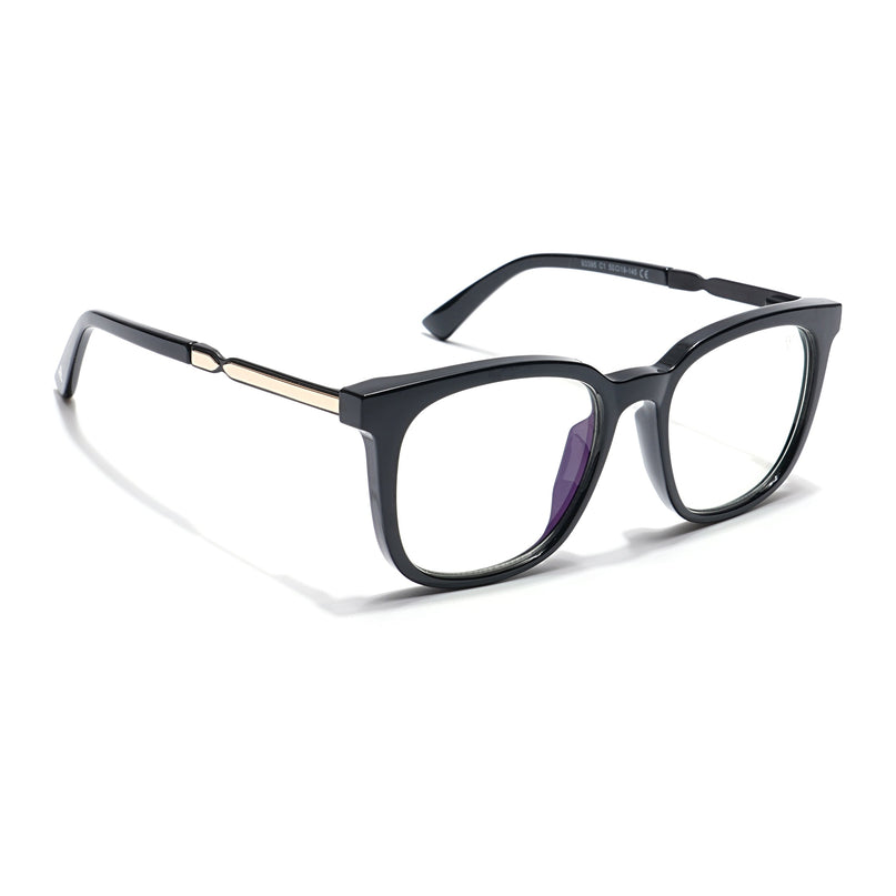 Voyage Veloura Select Shine Black Square Eyeglasses for Men & Women - SLMG6164-C2