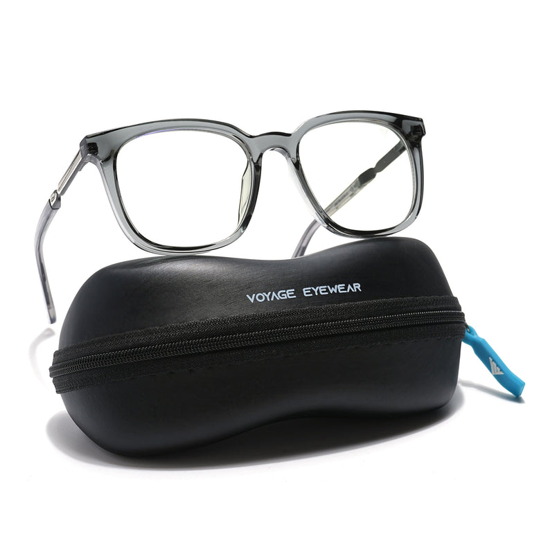 Voyage Veloura Select Light Grey Square Eyeglasses for Men & Women - SLMG6165-C3