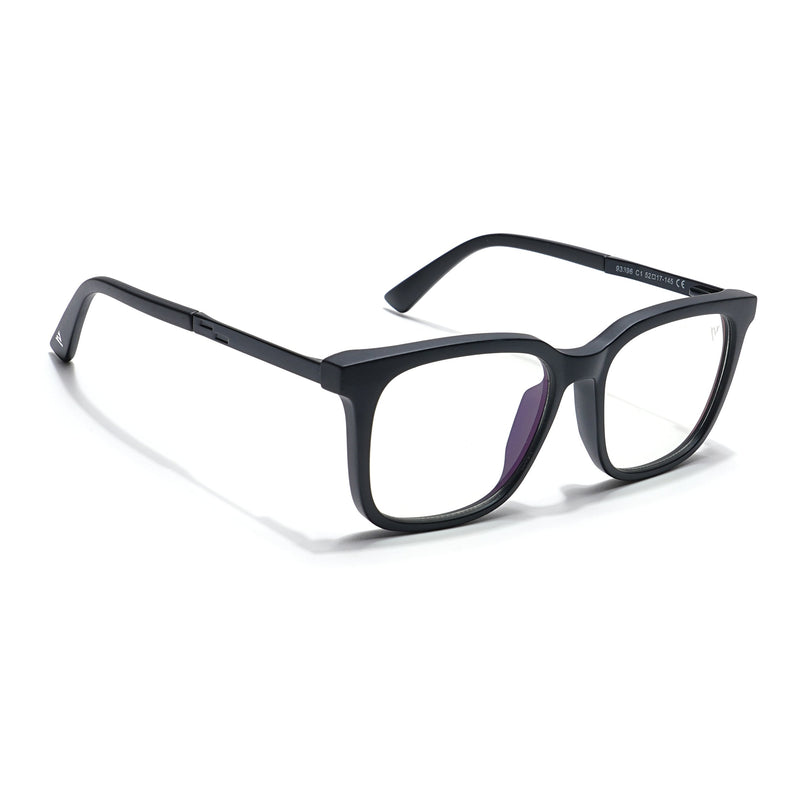 Voyage Veloura Select Matt Black Square Eyeglasses for Men & Women - SLMG6169-C1