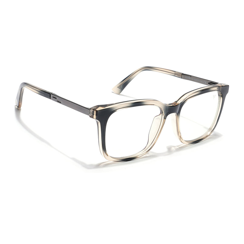 Voyage Veloura Select Black & Light Golden Square Eyeglasses for Men & Women - SLMG6172-C4