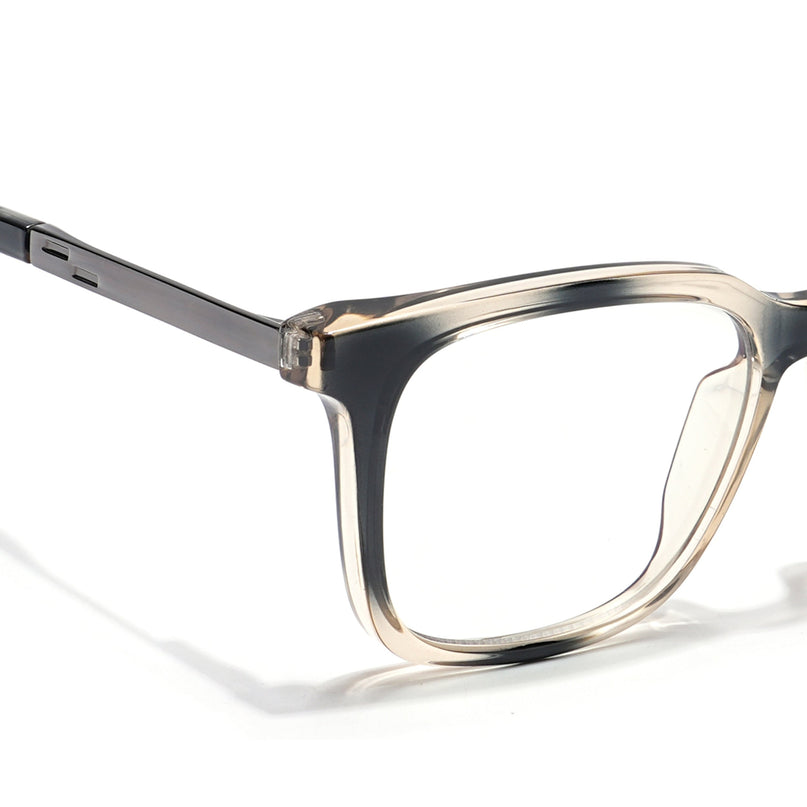 Voyage Veloura Select Black & Light Golden Square Eyeglasses for Men & Women - SLMG6172-C4