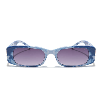 Rectangle Sunglasses (Grey Lens | Blue & White Frame - MG5809)
