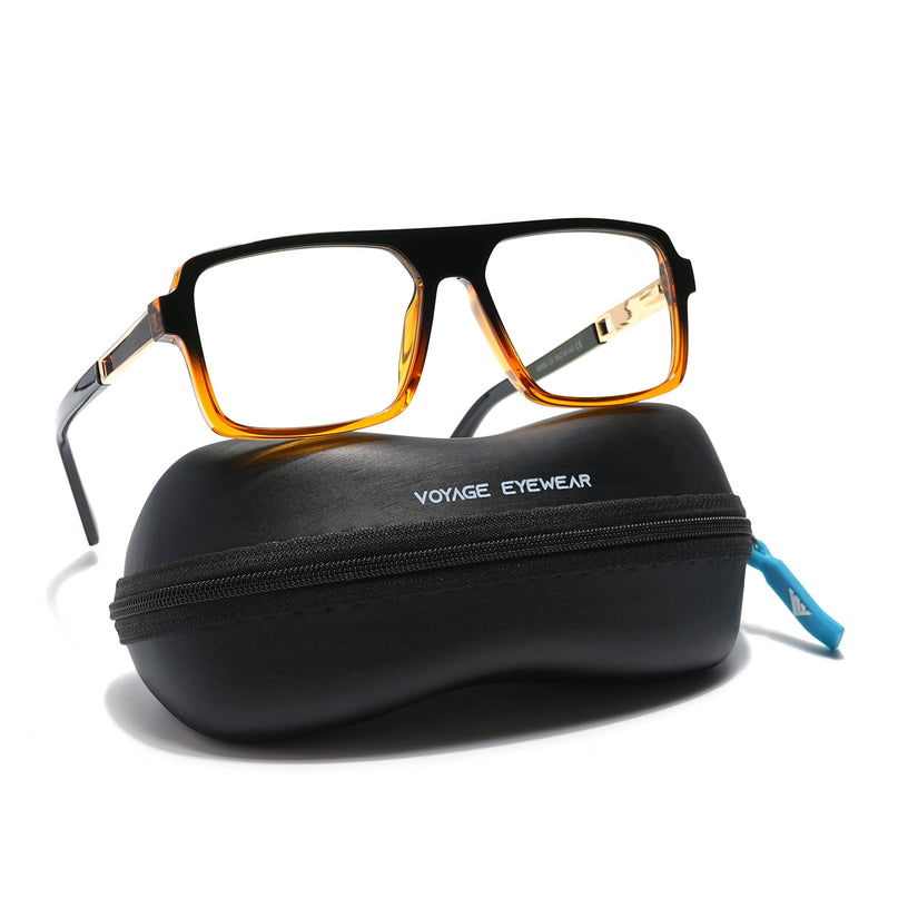 Voyage Veloura Select Black & Brown Square Eyeglasses for Men & Women - SLMG6177-C3