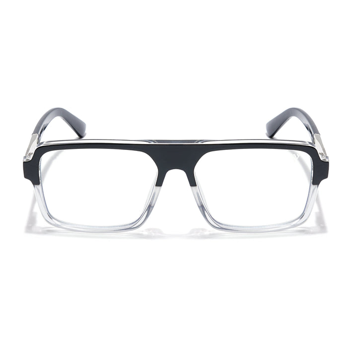 Voyage Veloura Select Black & Transparent Square Eyeglasses for Men & Women - SLMG6178-C4