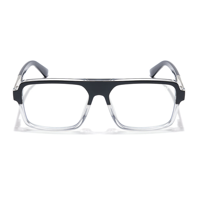 Voyage Veloura Select Black & Transparent Square Eyeglasses for Men & Women - SLMG6178-C4