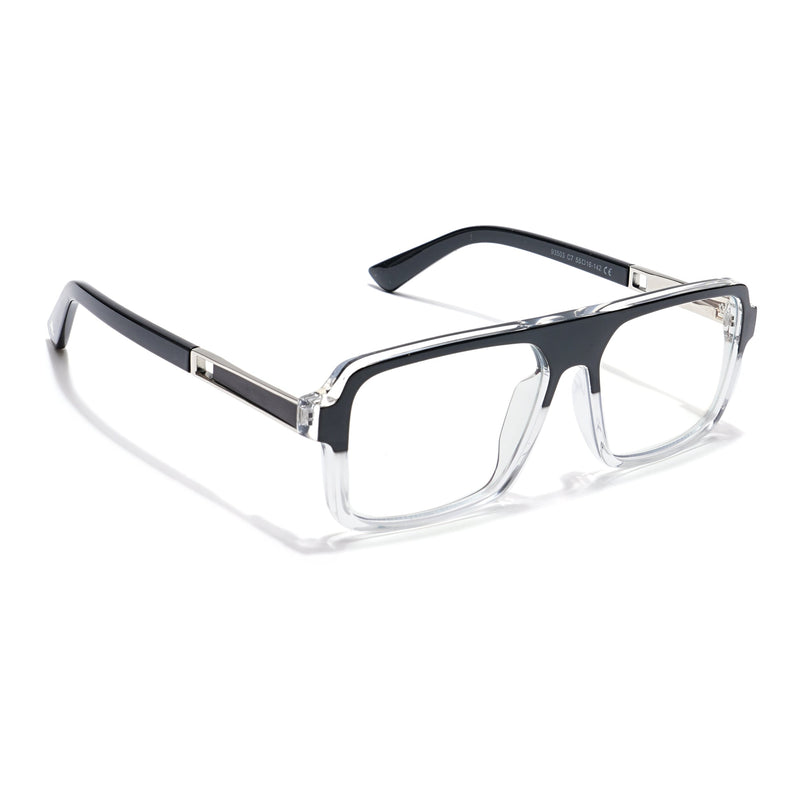 Voyage Veloura Select Black & Transparent Square Eyeglasses for Men & Women - SLMG6178-C4