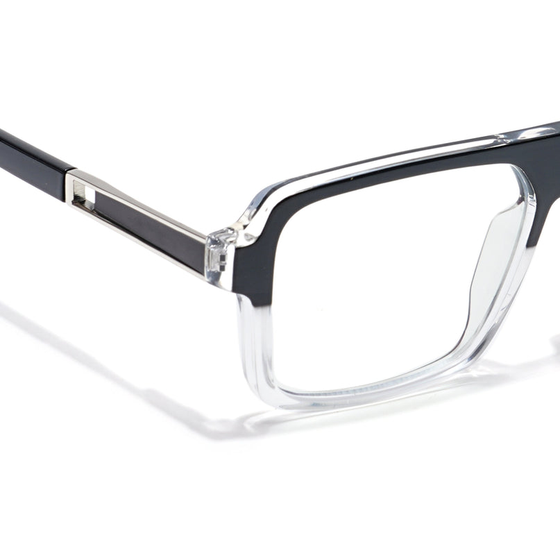 Voyage Veloura Select Black & Transparent Square Eyeglasses for Men & Women - SLMG6178-C4
