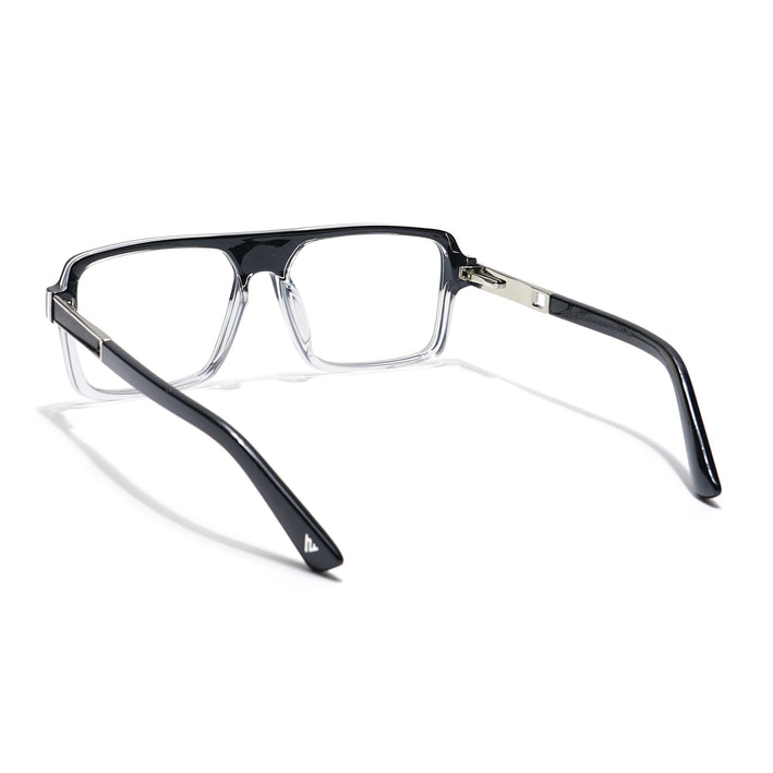 Voyage Veloura Select Black & Transparent Square Eyeglasses for Men & Women - SLMG6178-C4