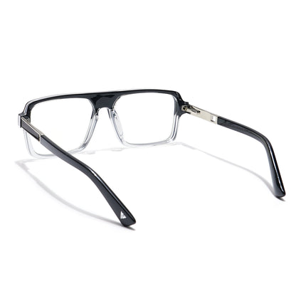 Voyage Veloura Select Black & Transparent Square Eyeglasses for Men & Women - SLMG6178-C4