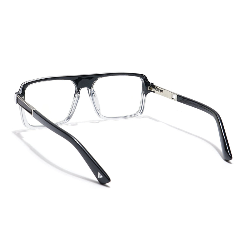 Voyage Veloura Select Black & Transparent Square Eyeglasses for Men & Women - SLMG6178-C4