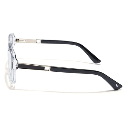 Voyage Veloura Select Black & Transparent Square Eyeglasses for Men & Women - SLMG6178-C4