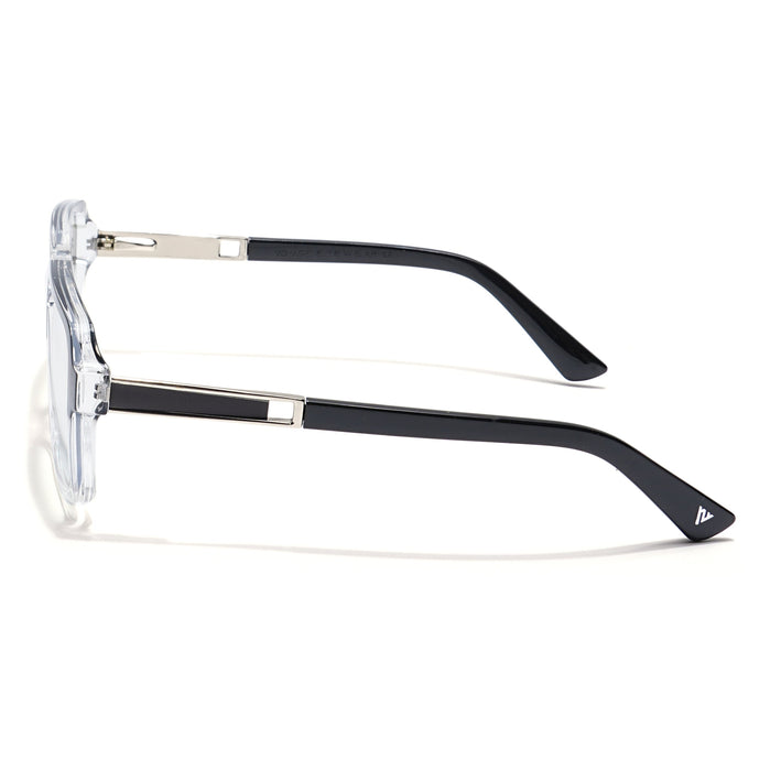 Voyage Veloura Select Black & Transparent Square Eyeglasses for Men & Women - SLMG6178-C4