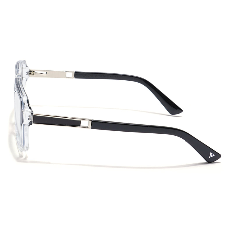 Voyage Veloura Select Black & Transparent Square Eyeglasses for Men & Women - SLMG6178-C4