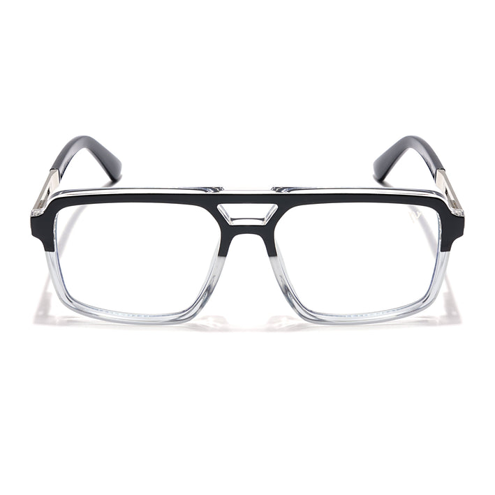 Voyage Veloura Select Black & Transparent Wayfarer Eyeglasses for Men & Women - SLMG6182-C2