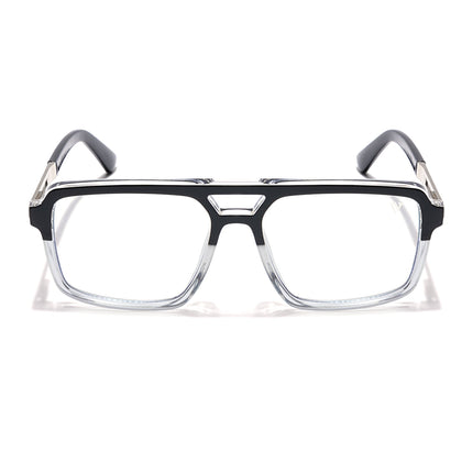 Voyage Veloura Select Black & Transparent Wayfarer Eyeglasses for Men & Women - SLMG6182-C2
