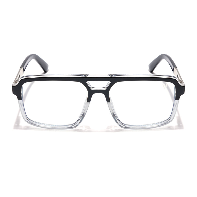 Voyage Veloura Select Black & Transparent Wayfarer Eyeglasses for Men & Women - SLMG6182-C2