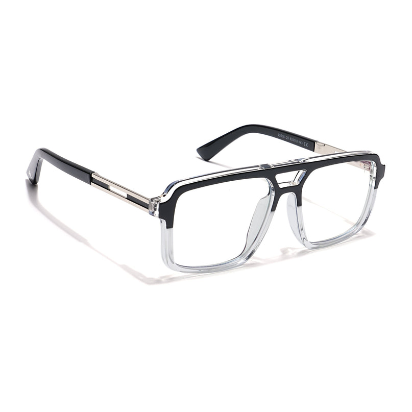 Voyage Veloura Select Black & Transparent Wayfarer Eyeglasses for Men & Women - SLMG6182-C2