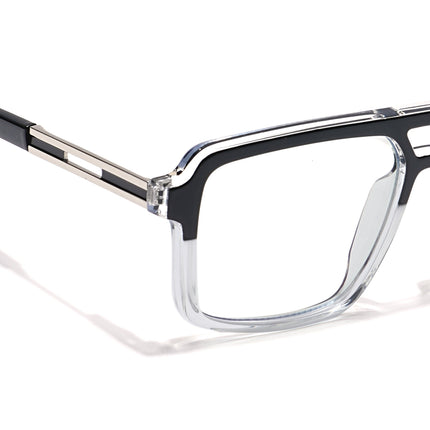 Voyage Veloura Select Black & Transparent Wayfarer Eyeglasses for Men & Women - SLMG6182-C2