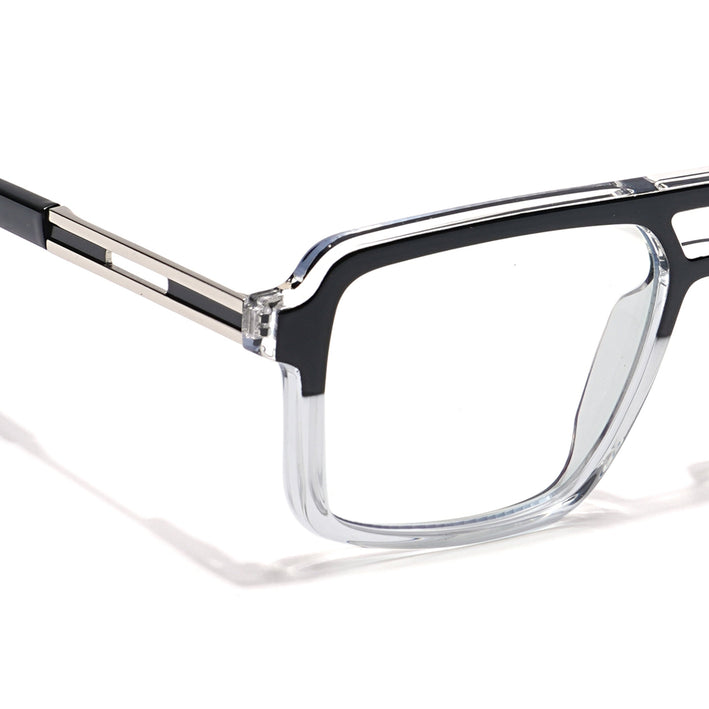 Voyage Veloura Select Black & Transparent Wayfarer Eyeglasses for Men & Women - SLMG6182-C2