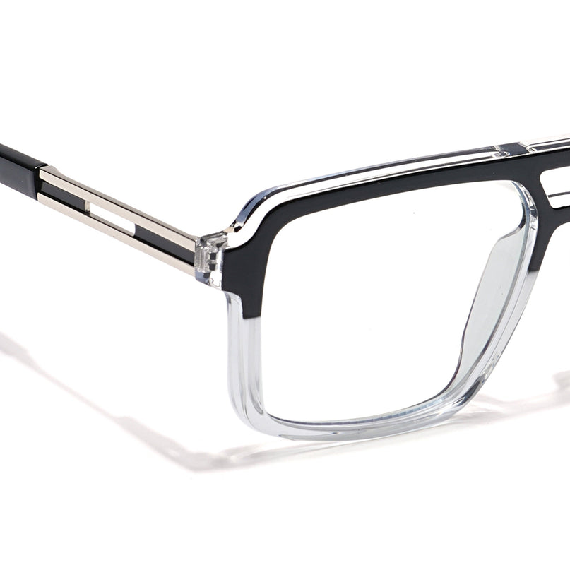 Voyage Veloura Select Black & Transparent Wayfarer Eyeglasses for Men & Women - SLMG6182-C2