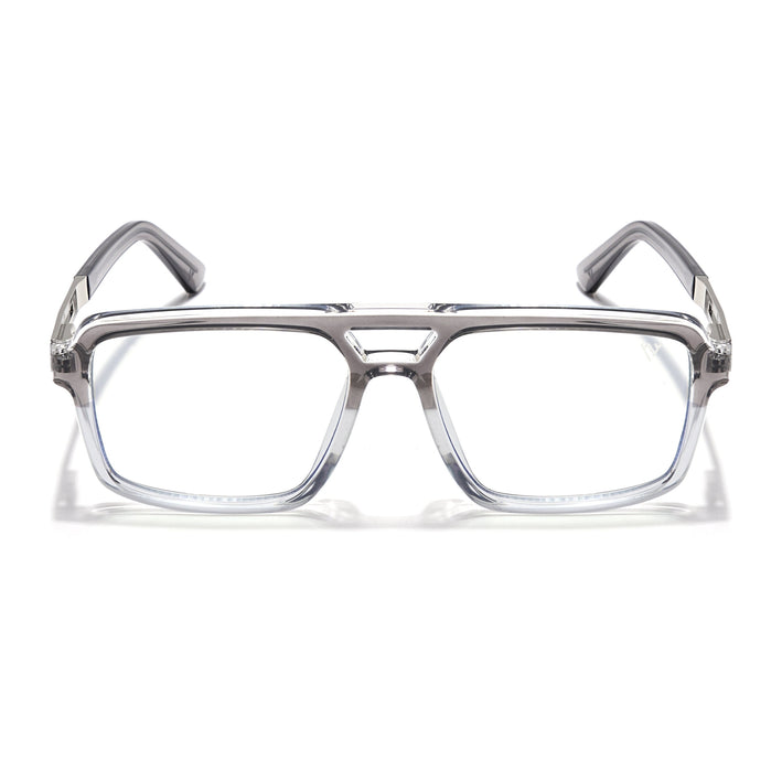 Voyage Veloura Select Silver & Transparent Wayfarer Eyeglasses for Men & Women - SLMG6183-C3