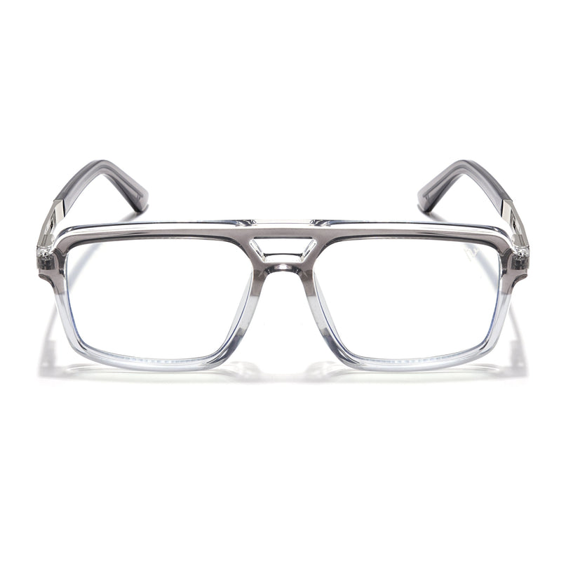 Voyage Veloura Select Silver & Transparent Wayfarer Eyeglasses for Men & Women - SLMG6183-C3