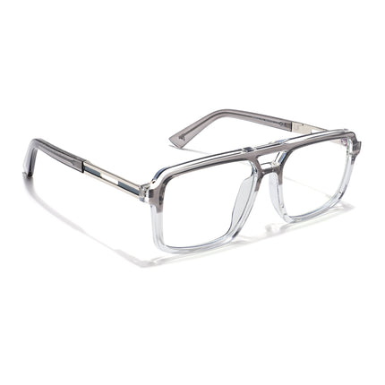 Voyage Veloura Select Silver & Transparent Wayfarer Eyeglasses for Men & Women - SLMG6183-C3