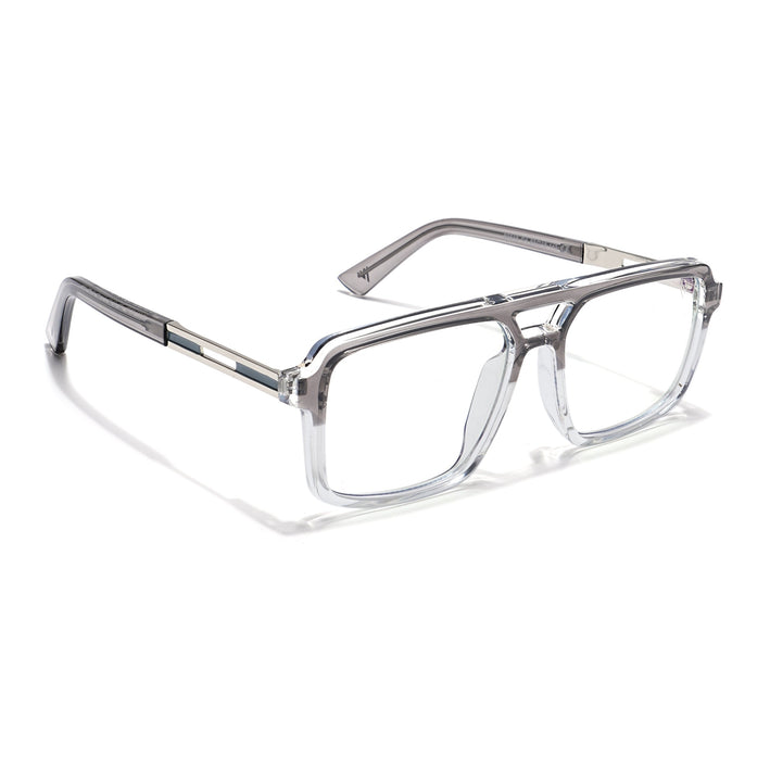 Voyage Veloura Select Silver & Transparent Wayfarer Eyeglasses for Men & Women - SLMG6183-C3