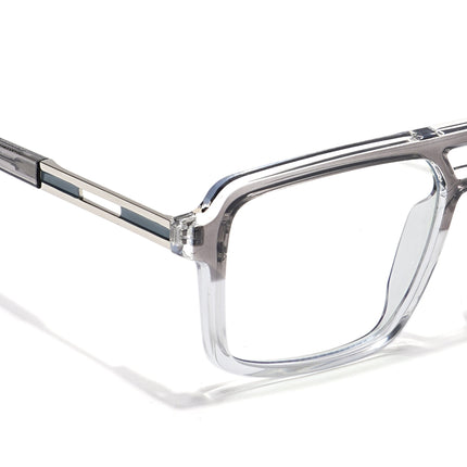 Voyage Veloura Select Silver & Transparent Wayfarer Eyeglasses for Men & Women - SLMG6183-C3