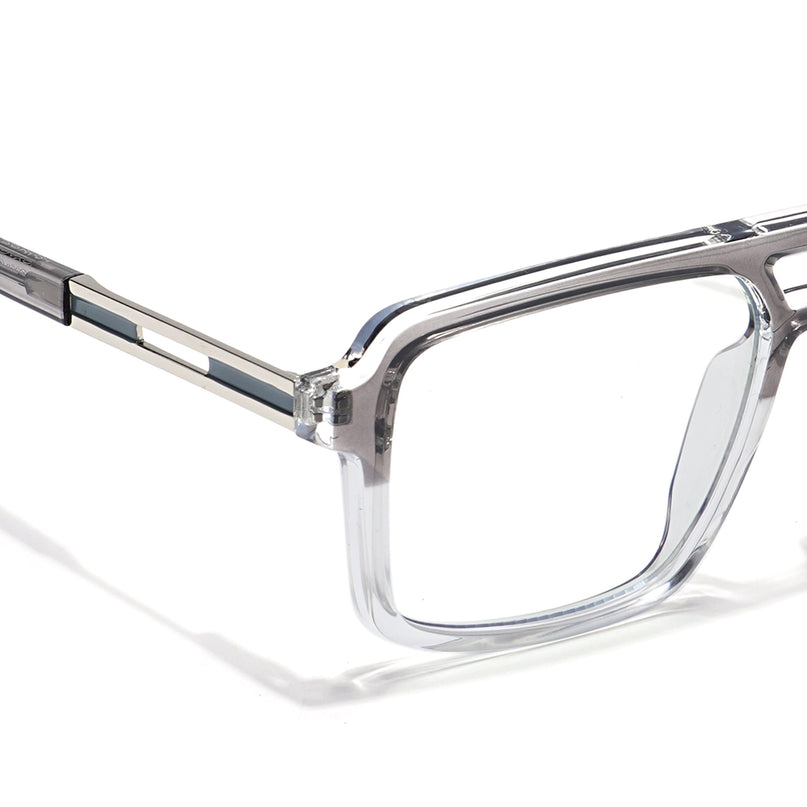 Voyage Veloura Select Silver & Transparent Wayfarer Eyeglasses for Men & Women - SLMG6183-C3
