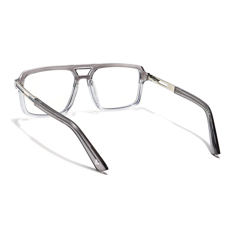 Voyage Veloura Select Silver & Transparent Wayfarer Eyeglasses for Men & Women - SLMG6183-C3